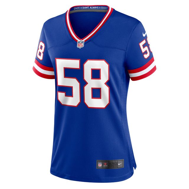 Maillot de match classique joueur retraité Nike Carl Banks Royal New York Giants pour femme