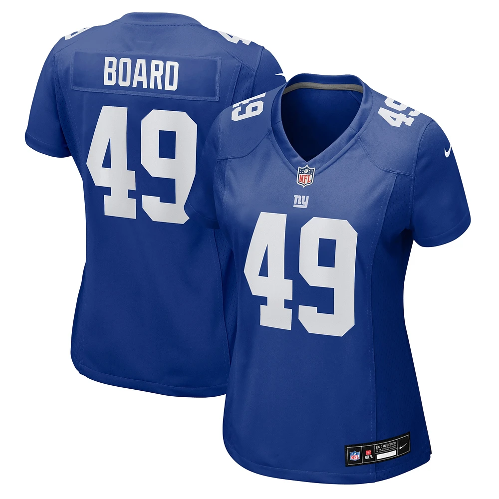 Women's Nike Chris Board  Royal New York Giants Team Game Jersey