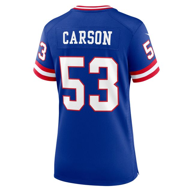 Maillot de match classique joueur retraité Nike Harry Carson Royal New York Giants pour femme