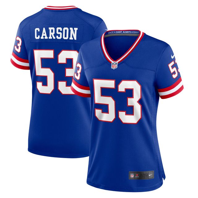 Maillot de match classique joueur retraité Nike Harry Carson Royal New York Giants pour femme