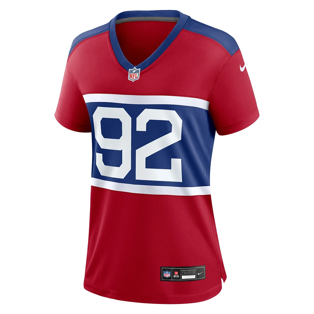 Maillot de match joueur retraité alternatif des Giants New York Nike Michael Strahan Century rouge pour femme