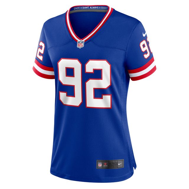 Maillot de match classique joueur retraité Nike Michael Strahan Royal New York Giants pour femme