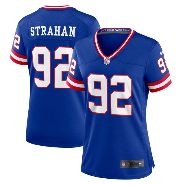 Maillot de match classique joueur retraité Nike Michael Strahan Royal New York Giants pour femme
