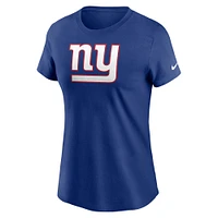 T-shirt essentiel avec logo Nike Royal New York Giants pour femme