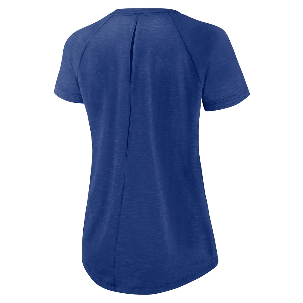 Women's Nike White/Heather Scarlet New York Giants Back Slit Lightweight Fashion T-Shirt