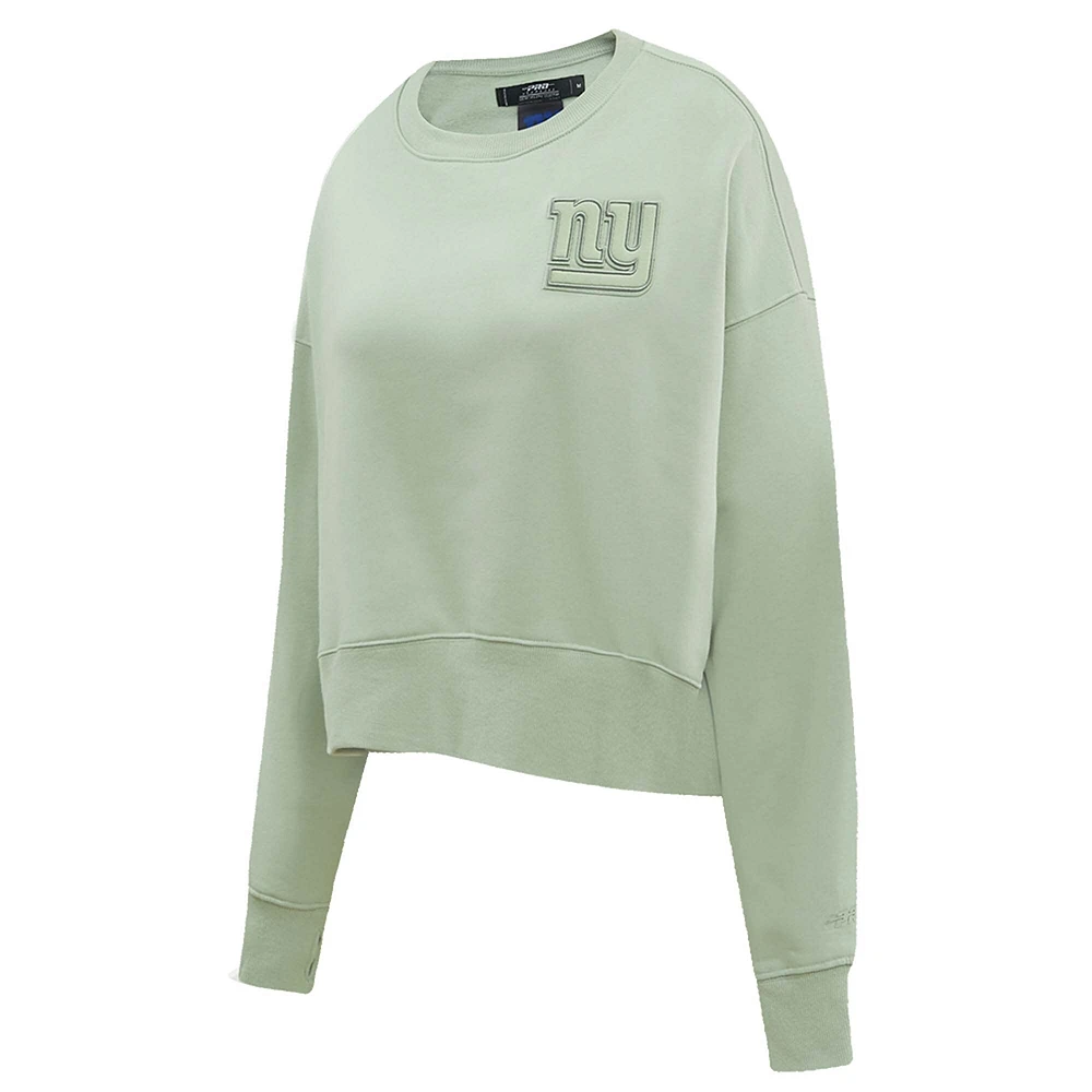 Women's Pro Standard  Light Green New York Giants Neutral Pullover Sweatshirt