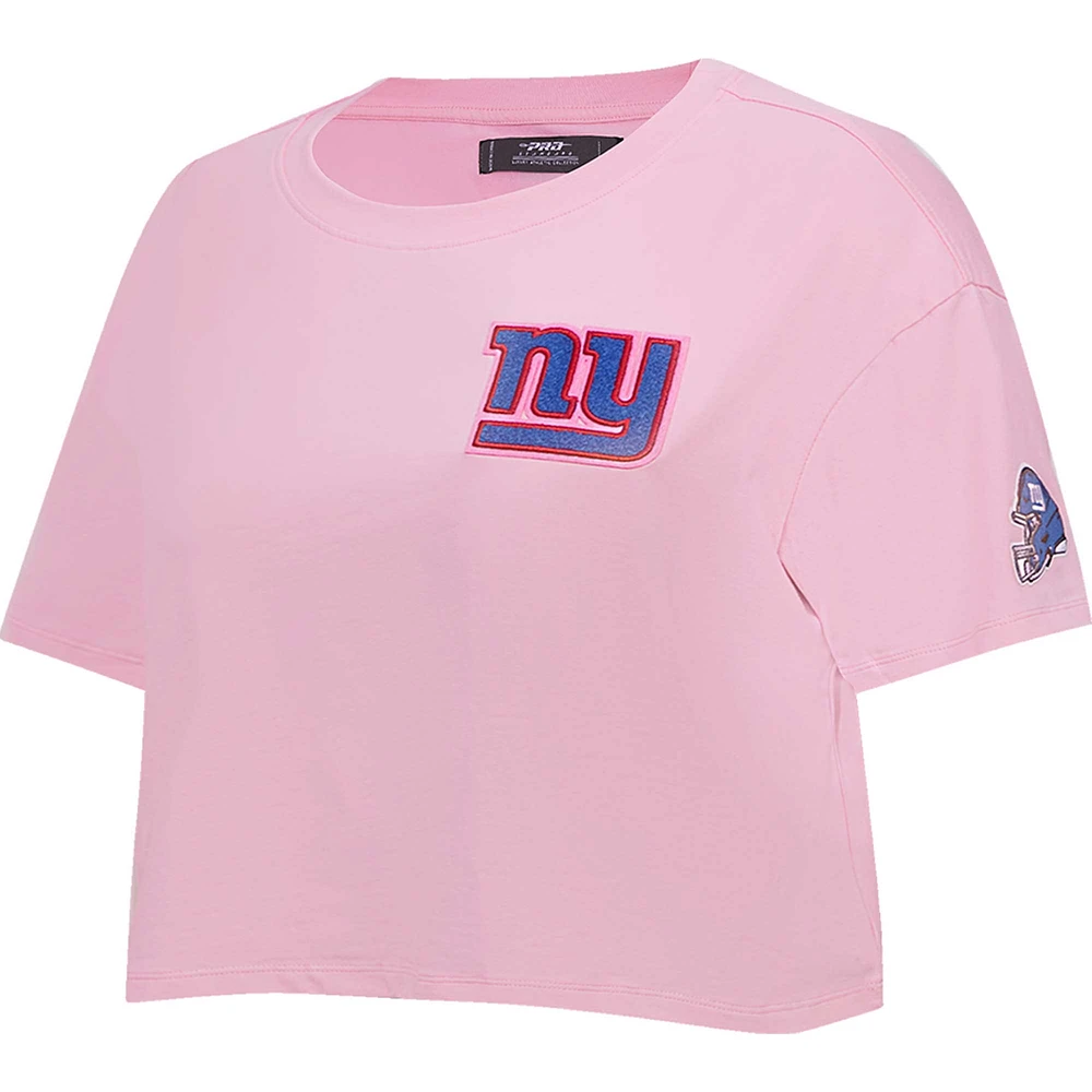 Women's Pro Standard Pink New York Giants Cropped Boxy T-Shirt
