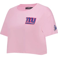 Women's Pro Standard Pink New York Giants Cropped Boxy T-Shirt