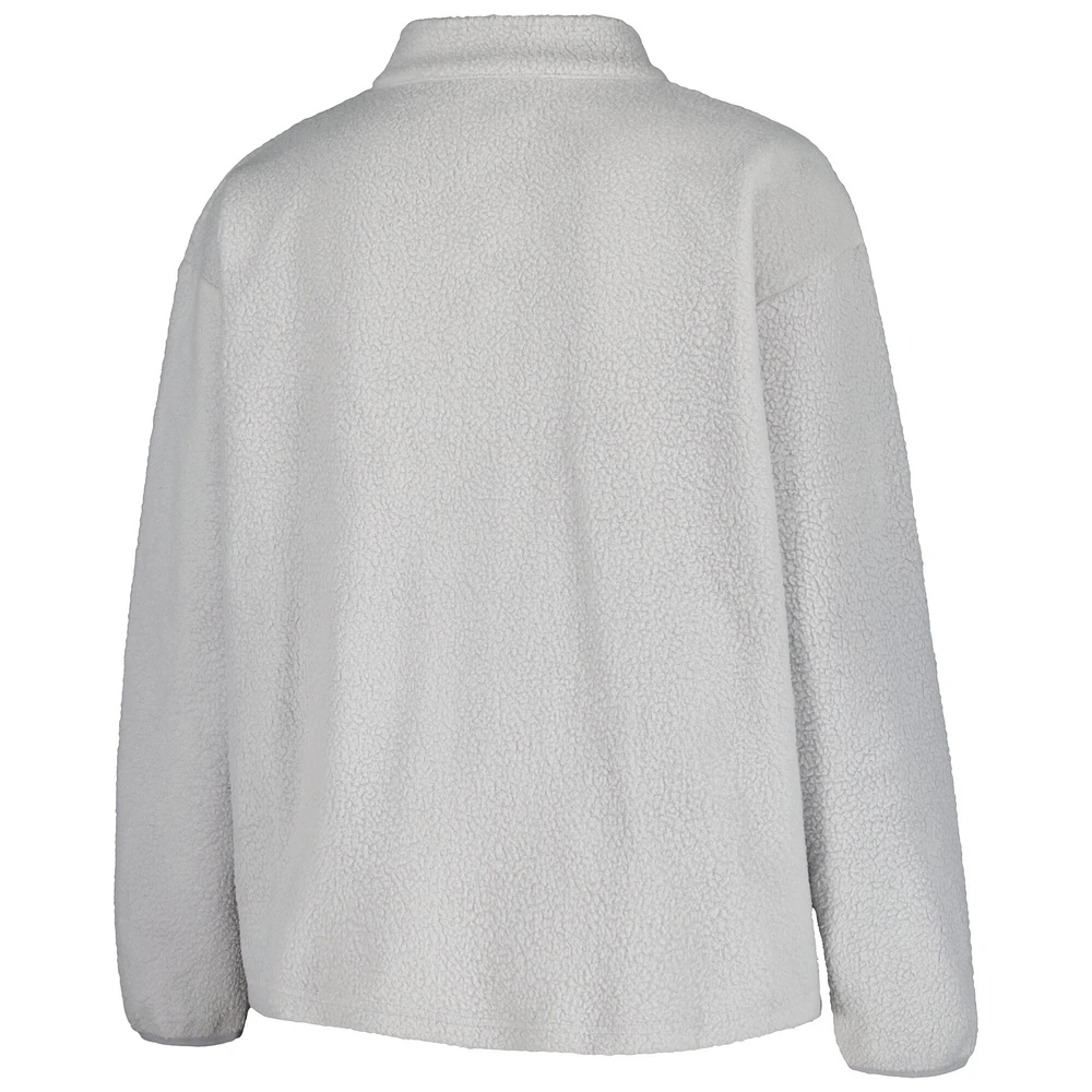 Women's Profile Gray New York Giants Plus Sherpa Quarter-Zip Jacket