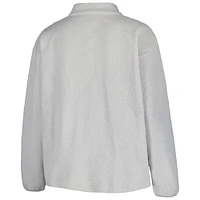 Women's Profile Gray New York Giants Plus Sherpa Quarter-Zip Jacket