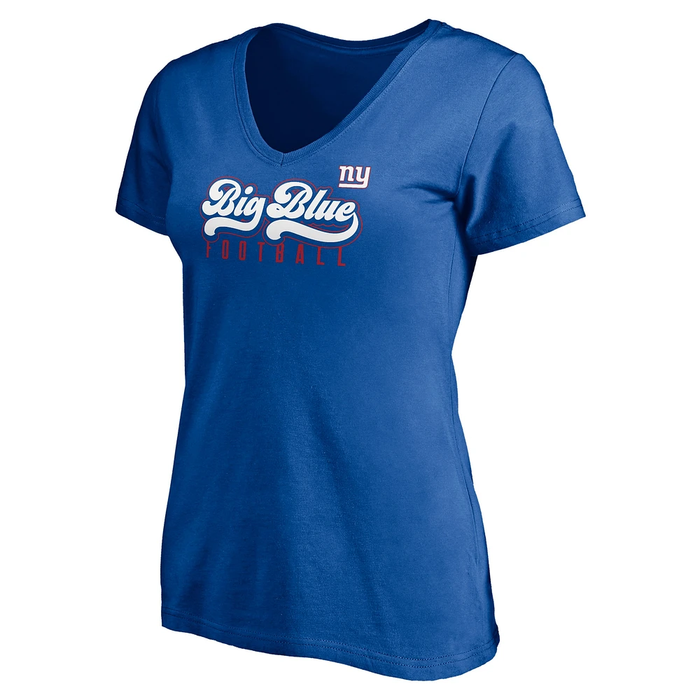Women's Royal New York Giants Hometown Collection Wildcat V-Neck T-Shirt