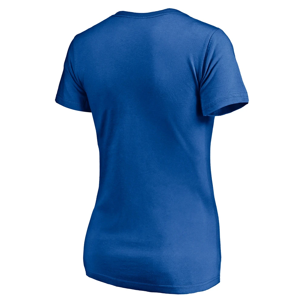 Women's Royal New York Giants Hometown Collection Wildcat V-Neck T-Shirt