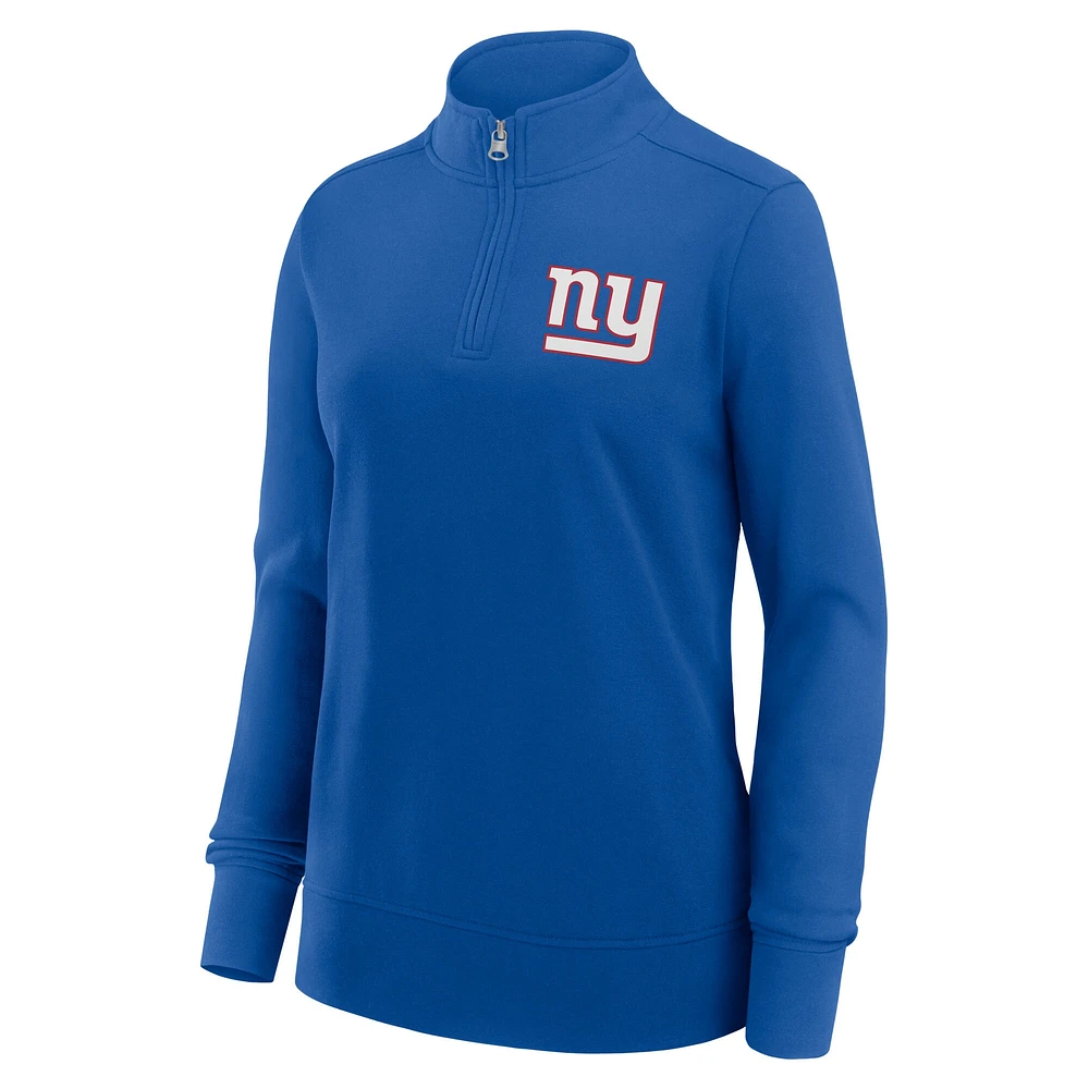 Women's Royal New York Giants Velocity Quarter-Zip Jacket