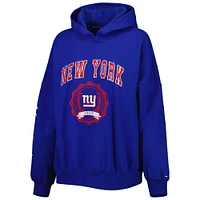 Women's Tommy Hilfiger Royal New York Giants Becca Drop Shoulder Pullover Hoodie