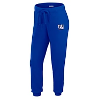 Women's WEAR by Erin Andrews  Cream New York Giants Knitted Tri-Blend Long Sleeve T-Shirt & Pants Lounge Set