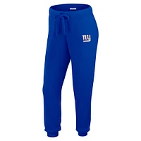 Women's WEAR by Erin Andrews  Cream New York Giants Plus Knitted Tri-Blend Long Sleeve T-Shirt & Pants Lounge Set