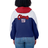 Sweat à capuche zippé blocs de couleurs bleu royal/blanc des New York Giants pour femme WEAR by Erin Andrews