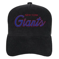 Casquette réglable de camionneur précourbée noire New York Giants Times Up Mitchell & Ness pour jeunes