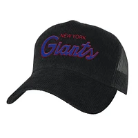 Casquette réglable de camionneur précourbée noire New York Giants Times Up Mitchell & Ness pour jeunes