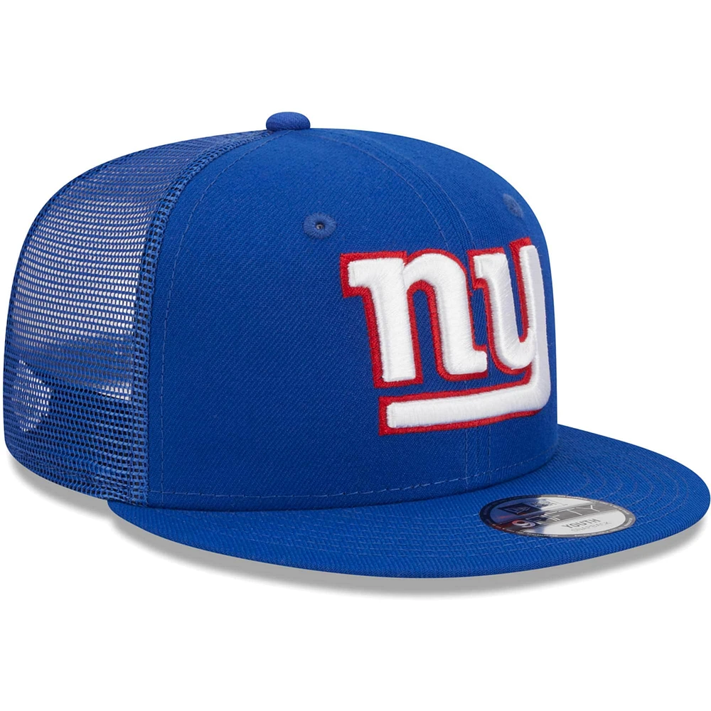 Youth New Era Royal New York Giants  Main Trucker 9FIFTY Snapback Hat