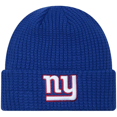 Bonnet en tricot à revers avec apprêt New Era Royal New York Giants pour jeune