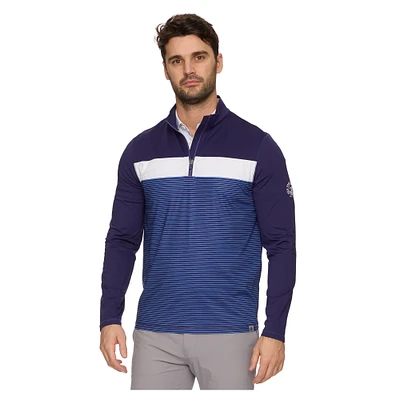 Sweat à capuche zippé quart de tour pour homme avec drapeau et hymne violet New York Golf Club Performance