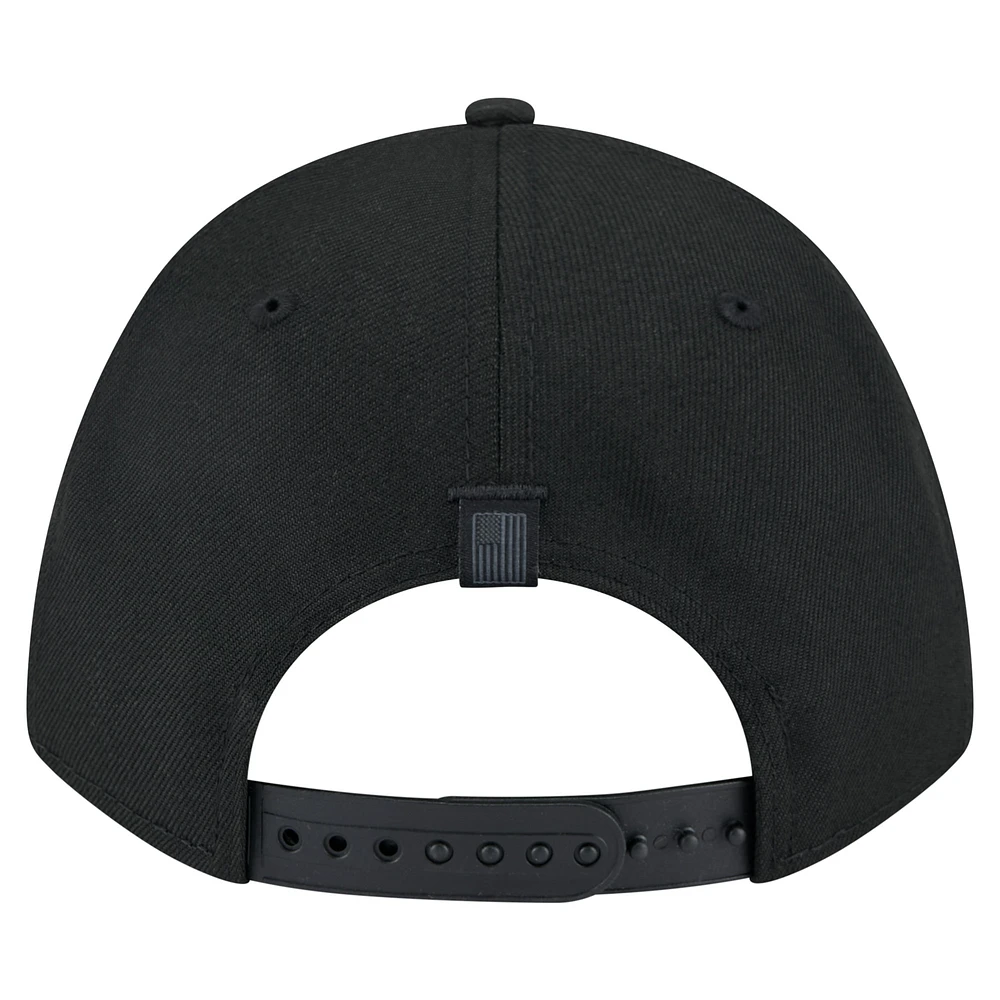 Men's New Era Black New York Islanders Game Day Stealth Flag 9FORTY A-Frame Adjustable Hat