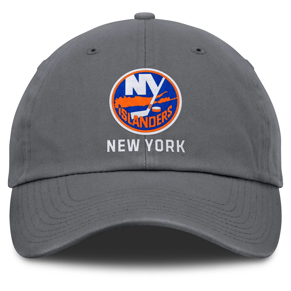 Men's Fanatics Charcoal New York Islanders Washed Adjustable Hat