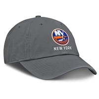 Men's Fanatics Charcoal New York Islanders Washed Adjustable Hat