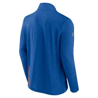 Men's Fanatics Heather Royal New York Islanders Authentic Pro Rink Quarter-Zip Jacket