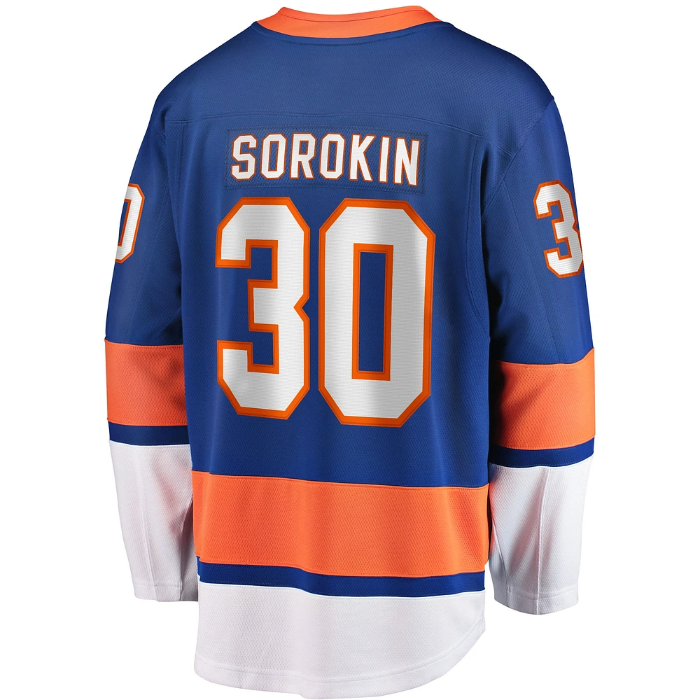 Men's Fanatics Ilya Sorokin Royal New York Islanders Home Breakaway Player Jersey
