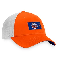 Men's Fanatics Orange/White New York Islanders Authentic Pro Rink Trucker Snapback Hat