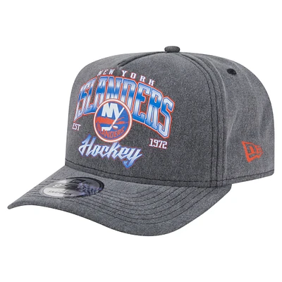Casquette pré-courbée 9FIFTY Snapback New Era anthracite New York Islanders Throwback Washed A-Frame pour homme