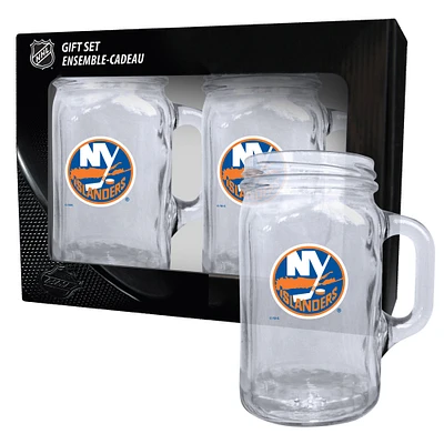 New York Islanders 2-Pack 16oz. Ensemble de tasses maçon