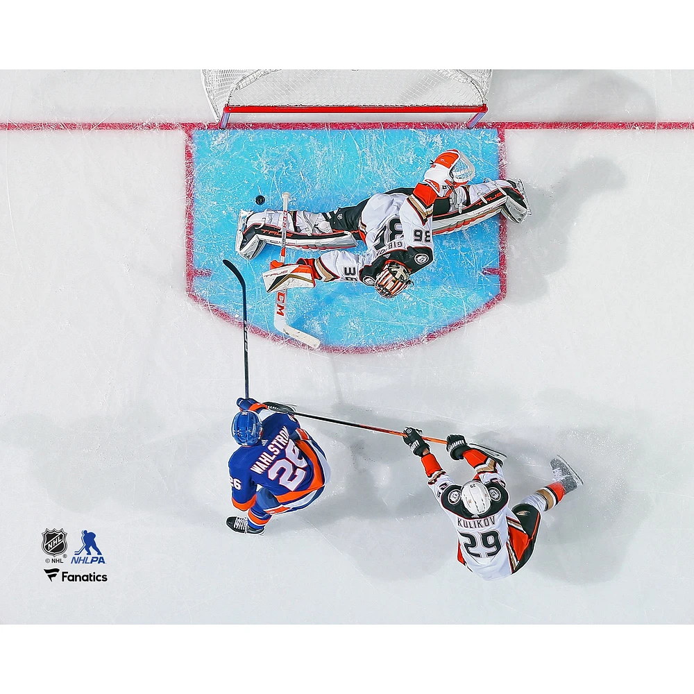 Oliver Wahlstrom New York Islanders Unsigned Makes a Shot Goal Photograph