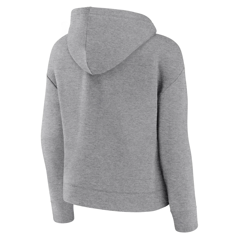 Women's Fanatics Heather Gray New York Islanders Script Favorite Pullover Hoodie