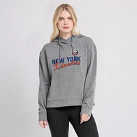 Women's Fanatics Heather Gray New York Islanders Script Favorite Pullover Hoodie