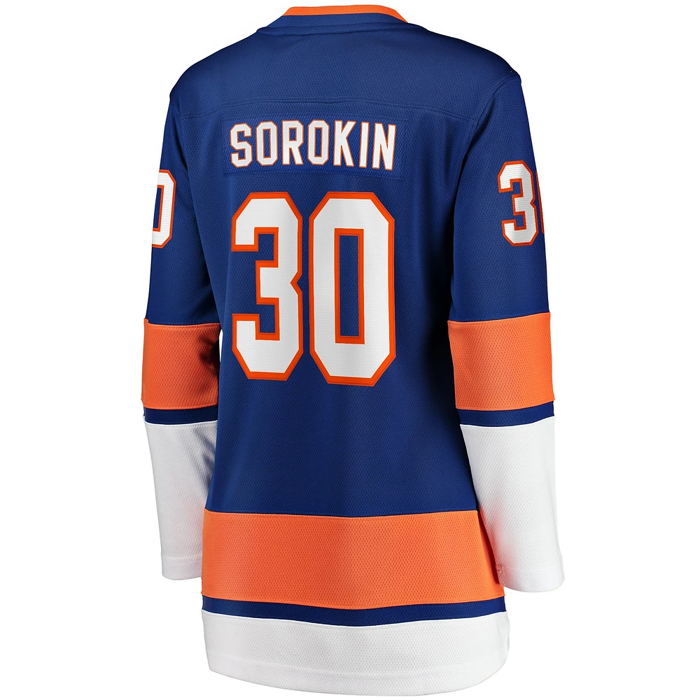 Women's Fanatics Ilya Sorokin Royal New York Islanders Home Breakaway Player Jersey