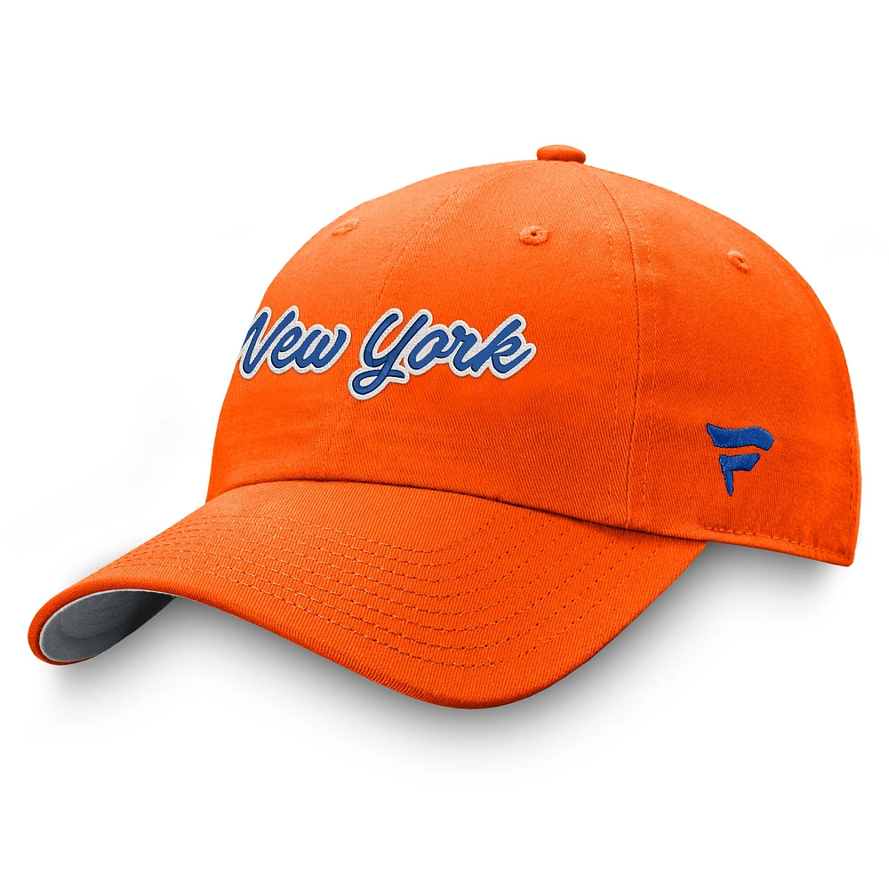 Casquette ajustable Breakaway orange des New York Islanders Fanatics pour femmes