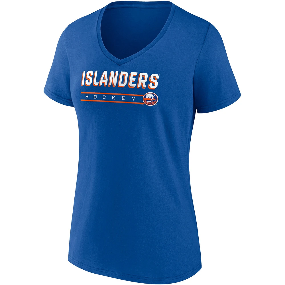 Women's Fanatics Royal/Heathered Gray New York Islanders 2-Pack V-Neck T-Shirt Set