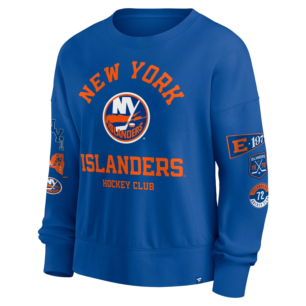 Women's Fanatics Royal New York Islanders Go Team Pullover Sweatshirt