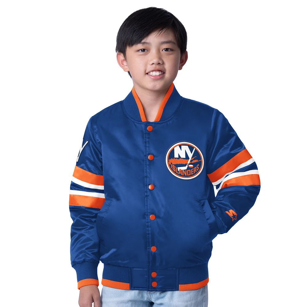Veste à boutons-pression complète Scout Varsity des New York Islanders de Starter pour jeunes