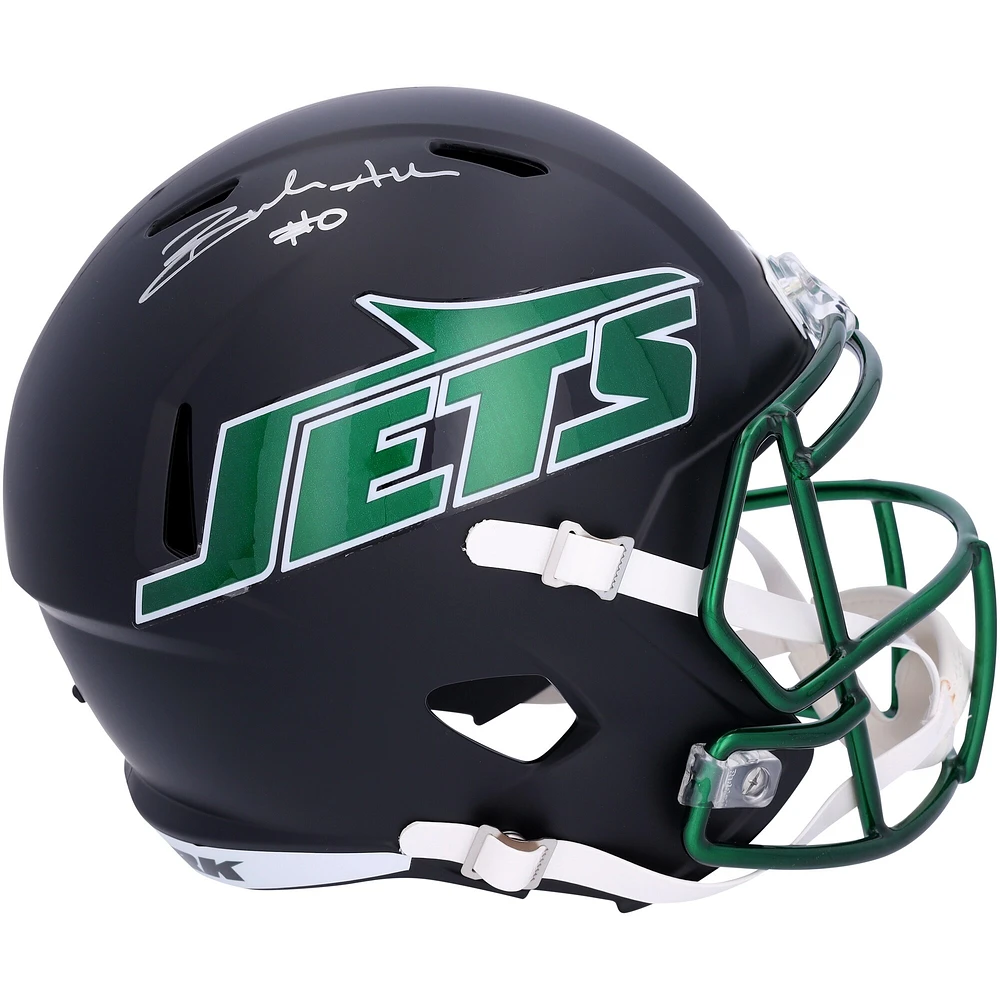 Braelon Allen New York Jets Autographed Riddell 2024 Black Alternate Speed Replica Helmet