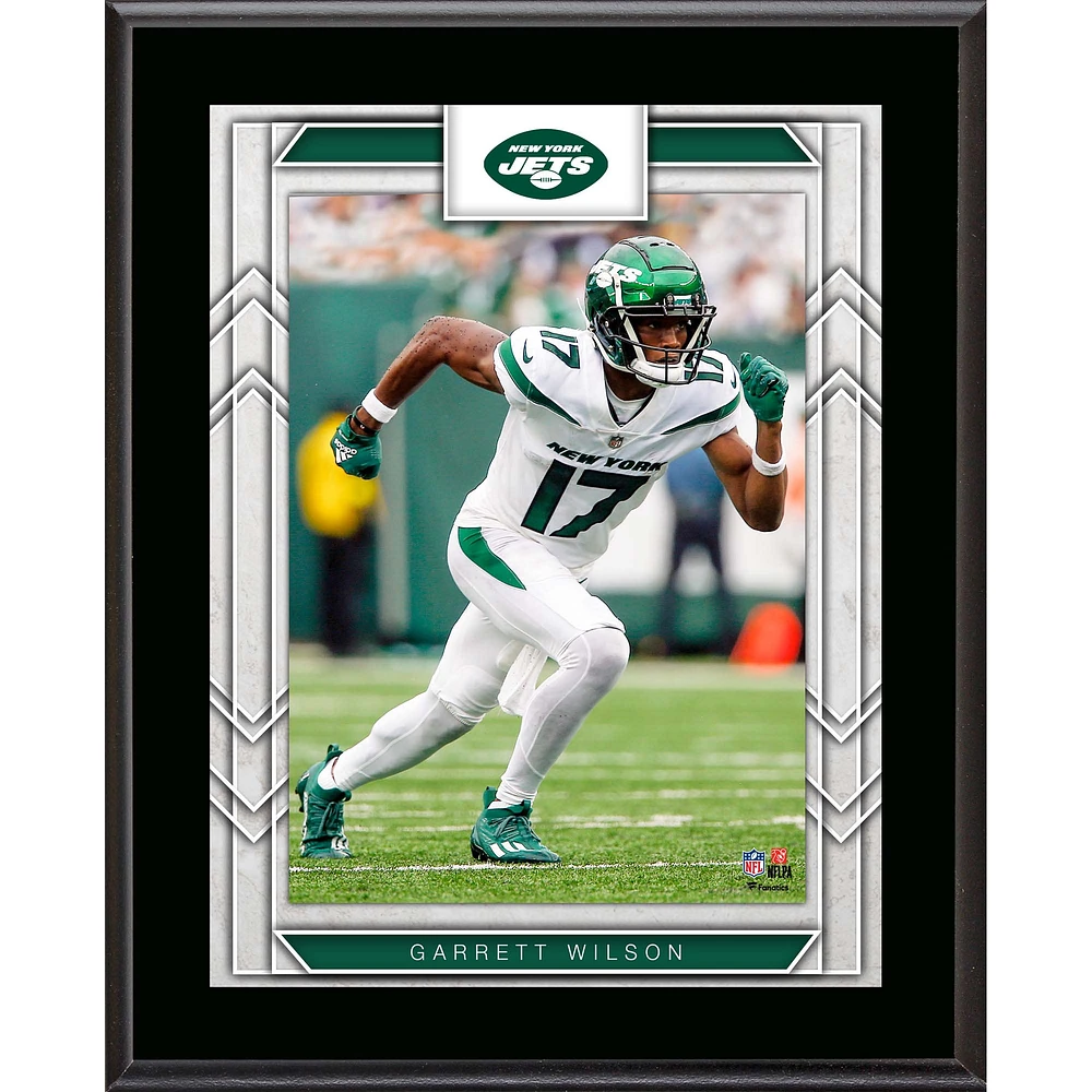 Plaque de joueur sublimée encadrée de 10,5" x 13" de Garrett Wilson, New York Jets