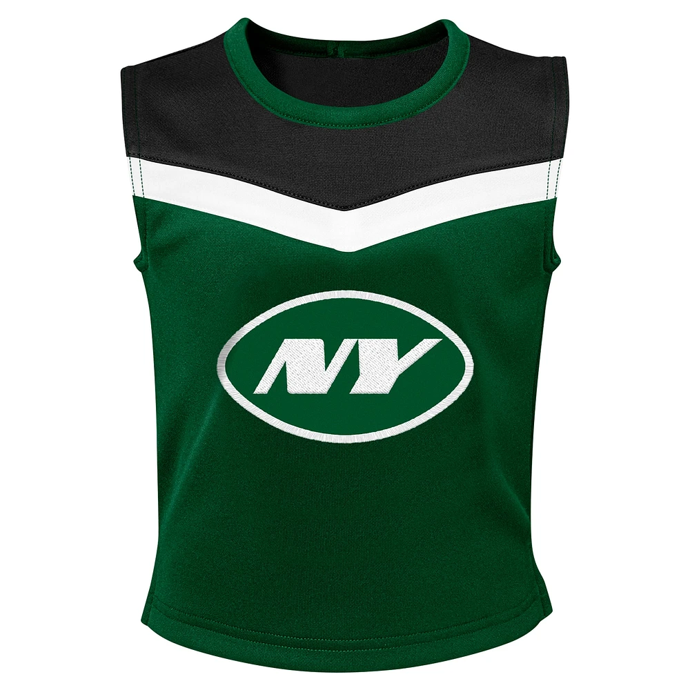 Girls Preschool Green New York Jets Spirit Cheerleader Two-Piece Set with Bloomers