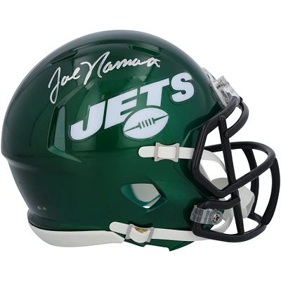 Casque Riddell Speed ​​Mini autographié par Joe Namath des New York Jets