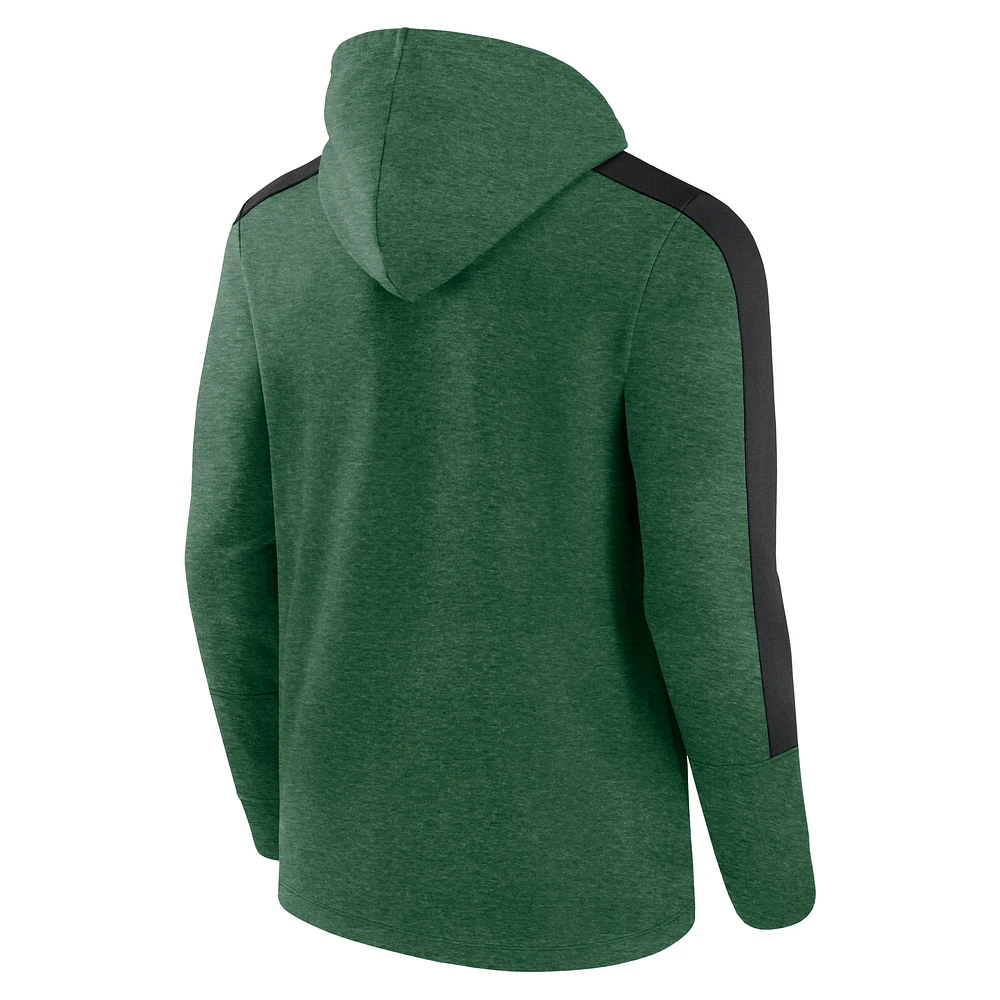 Men's Fanatics  Heather Green New York Jets Gains Full-Zip Hoodie