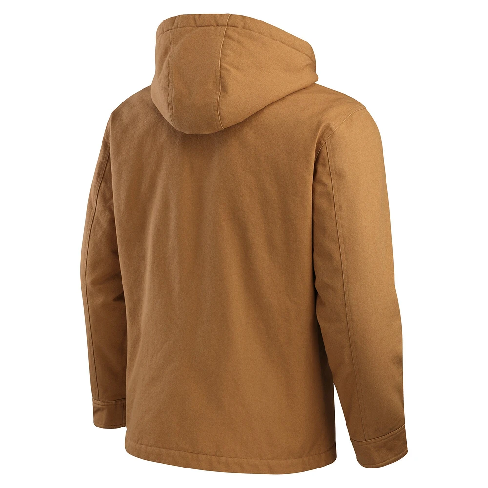 Men's Darius Rucker Collection by Fanatics Tan New York Jets Canvas Full-Zip Hoodie Jacket