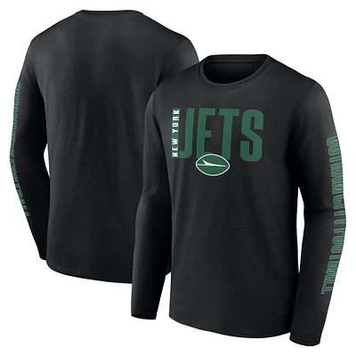 T-shirt à manches longues Fanatics Vision Big & Tall pour hommes, noir, New York Jets