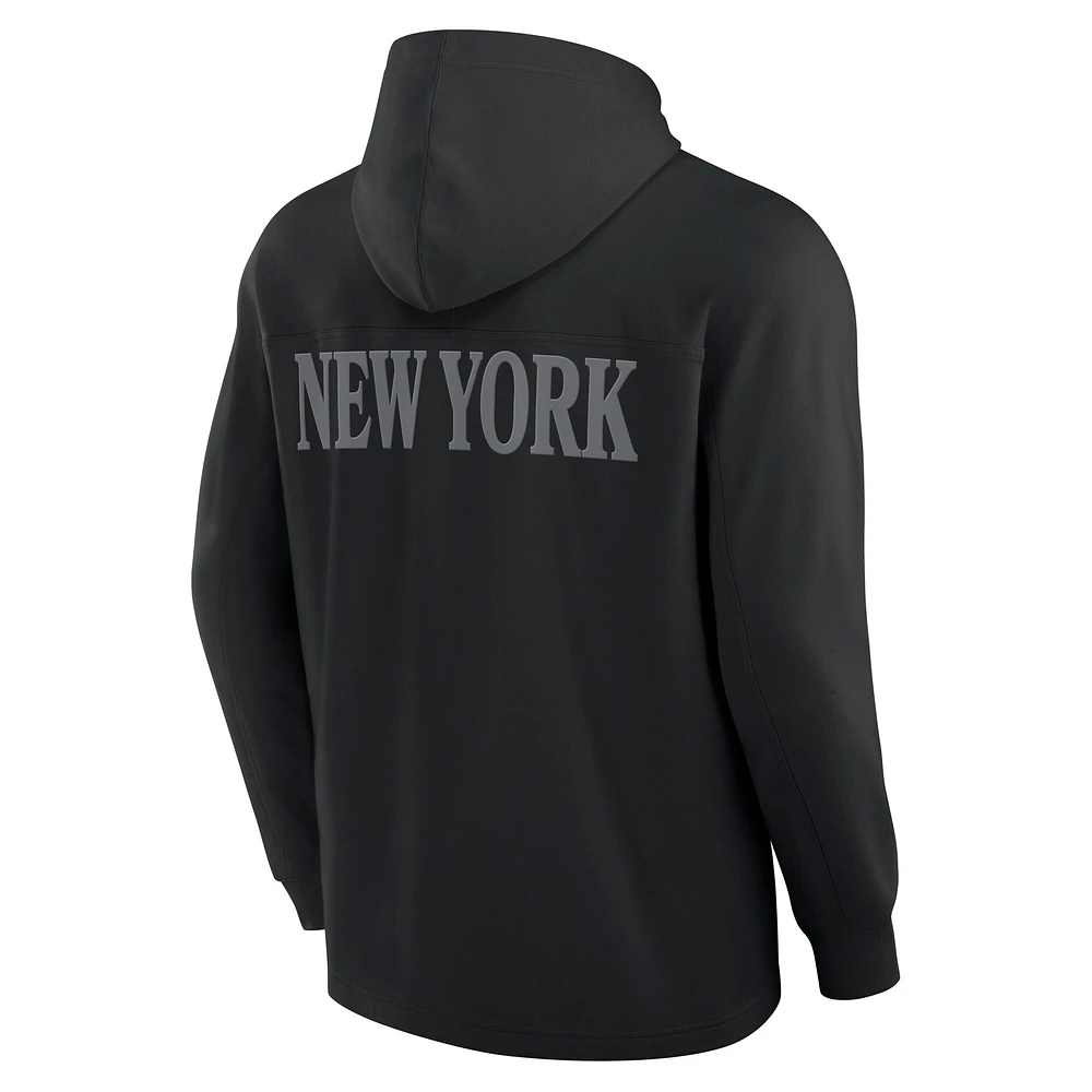 Men's Fanatics New York Jets Elements Blaze Tri-Blend Long Sleeve Hoodie T-Shirt